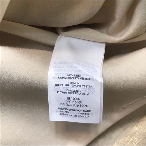 J.CREW METALLIC GOLD Linen Shift Sleeveless Linen Dress Women's Size 00 - Picture 4 of 11
